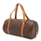 Celine Macadam Mini Boston Bag Leather Dark Brown Light Gold — view 2