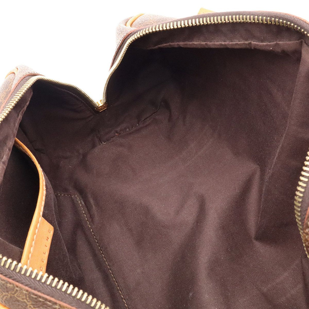 Celine Macadam Mini Boston Bag Leather Dark Brown Light Gold — view 8