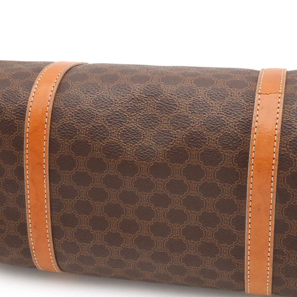 Celine Macadam Mini Boston Bag Leather Dark Brown Light Gold — view 6