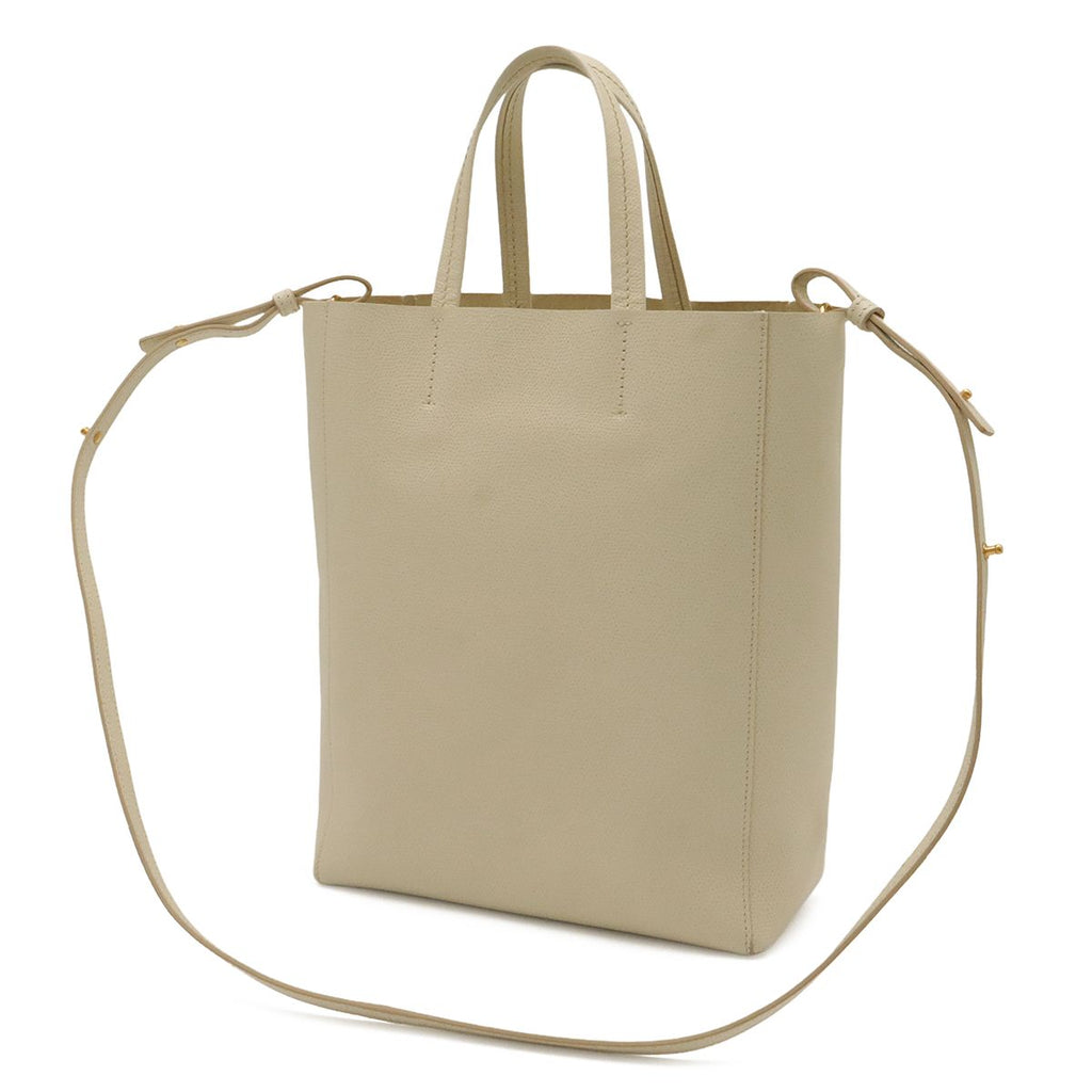 Celine Vertical Cabas Small Tote 2-Way Shoulder Bag Crossbody Leather Ivory — view 2