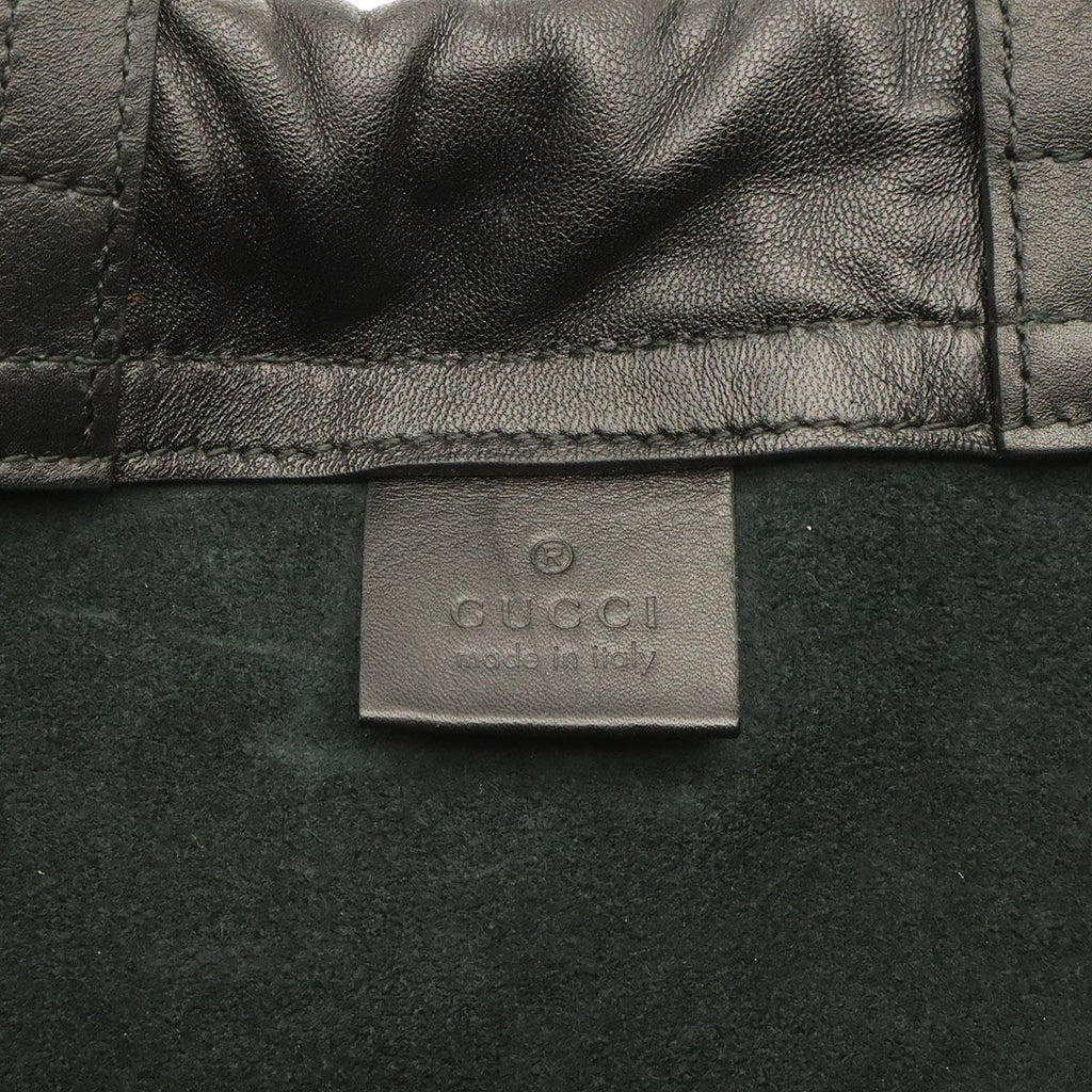 Gucci Print Coco Capitan Drawstring Backpack 2-Way Tote Leather Black — view 8