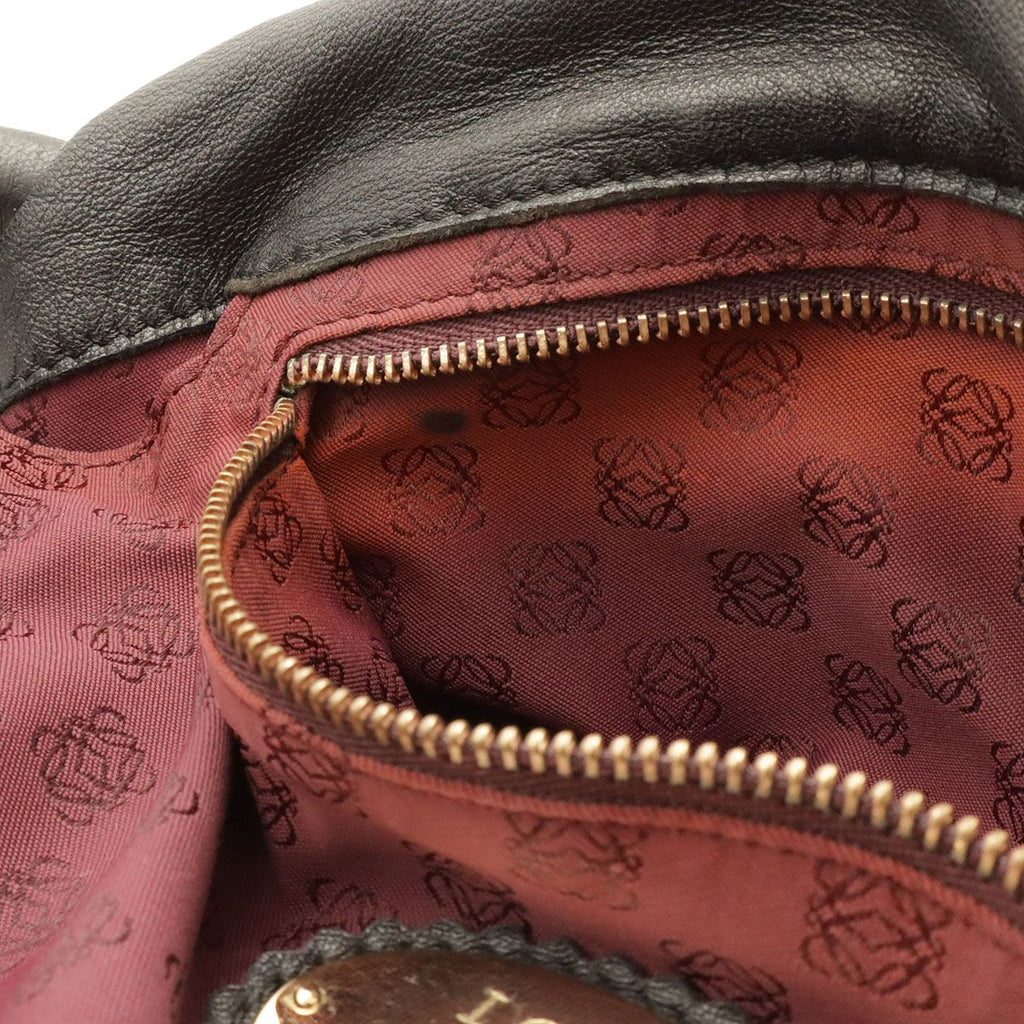 Loewe Anagram Nappa Aire Handbag Leather Black Gold — view 8