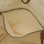 Prada Canapa Tote 2-Way Shoulder Bag Crossbody Canvas Leather Ivory White — view 8