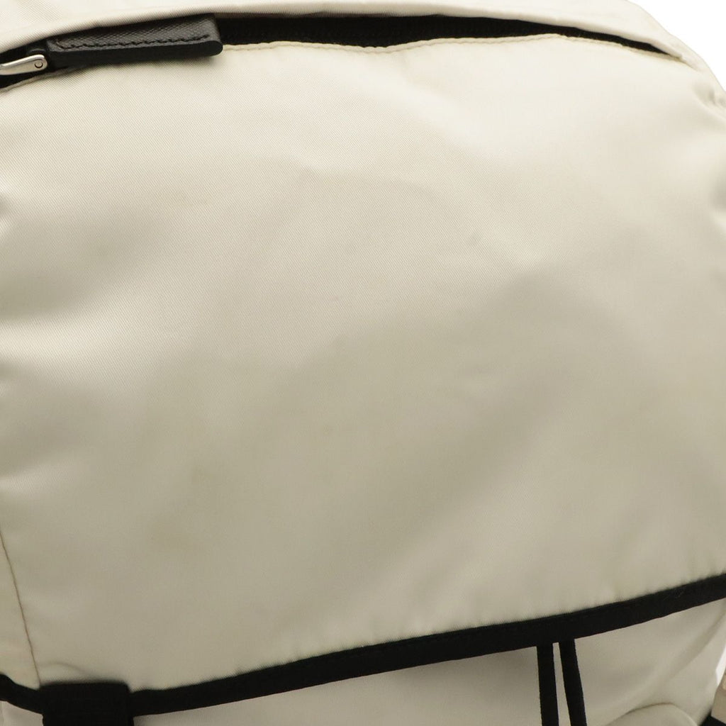 Prada Backpack Nylon Leather Bianco White Silver Domestic Boutique Purchase — view 4
