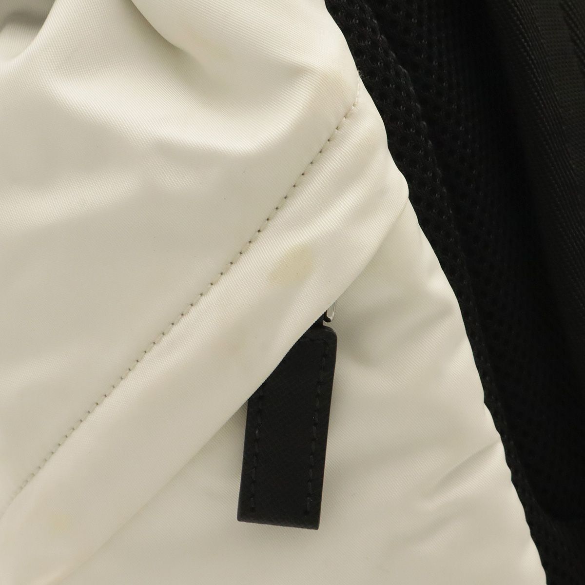 Prada Backpack Nylon Leather Bianco White Silver Domestic Boutique Purchase — view 5