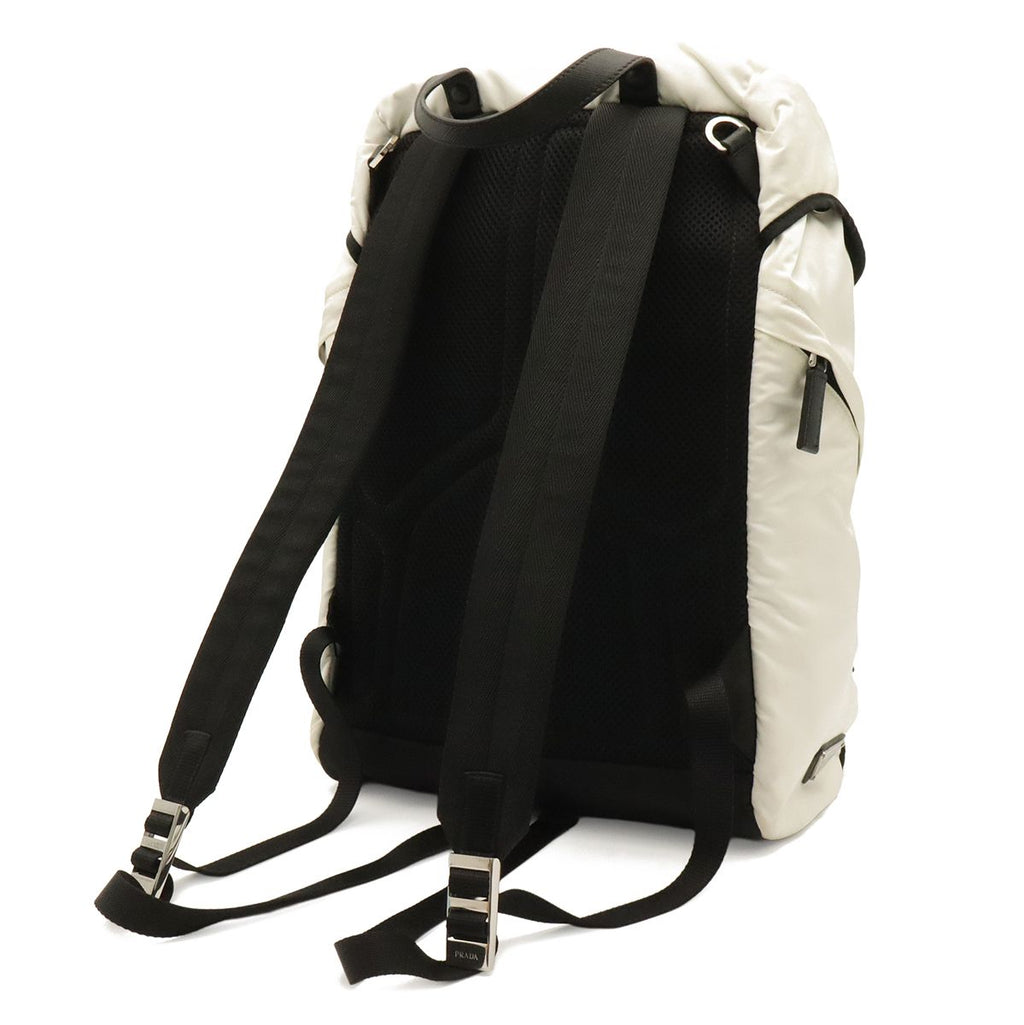 Prada Backpack Nylon Leather Bianco White Silver Domestic Boutique Purchase — view 2