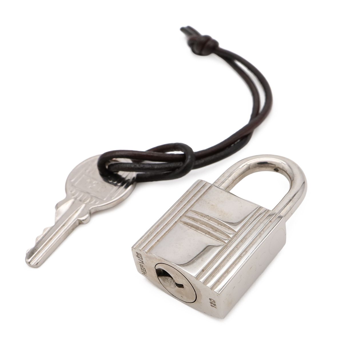 Hermes Padlock No 120 Metal Silver with Key Lock