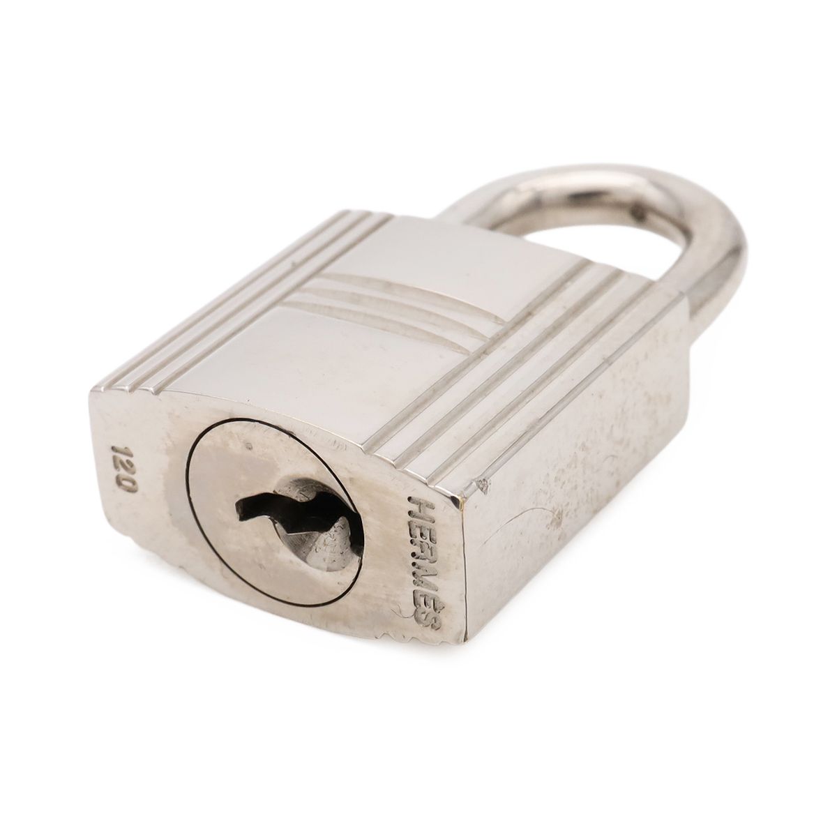 Hermes Padlock No 120 Metal Silver with Key Lock — view 4
