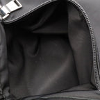 Prada Rubber Logo Shoulder Bag Nylon Leather Nero Black Silver — view 8