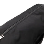 Prada Rubber Logo Shoulder Bag Nylon Leather Nero Black Silver — view 7