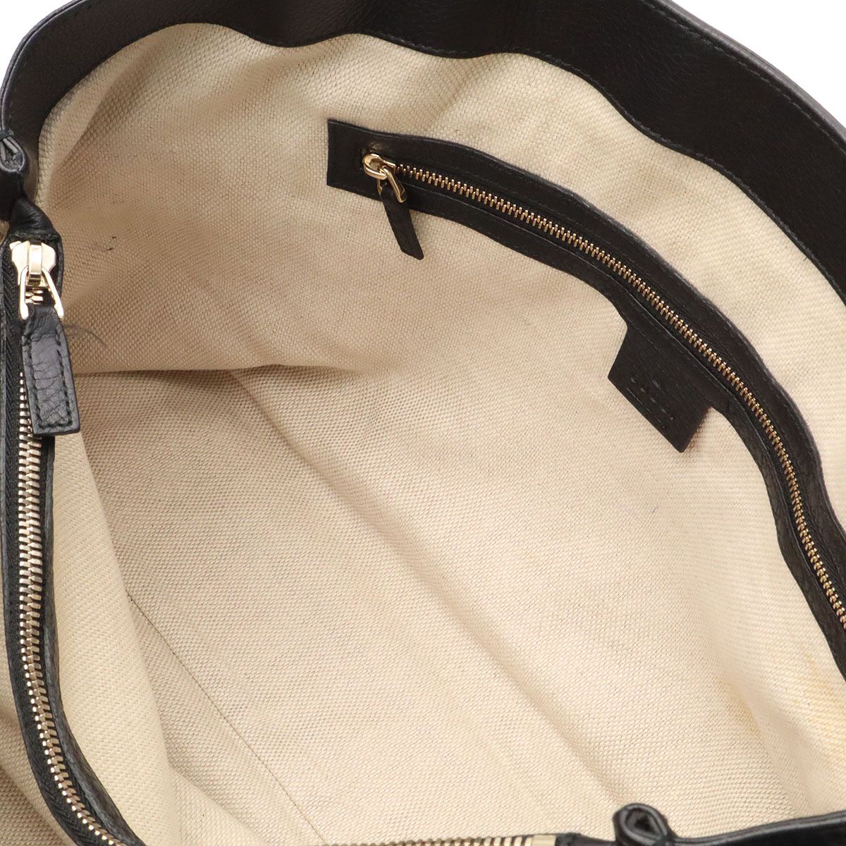 Gucci Soho Tote 2-Way Shoulder Bag Tassel Fringe Leather Black Gold — view 7