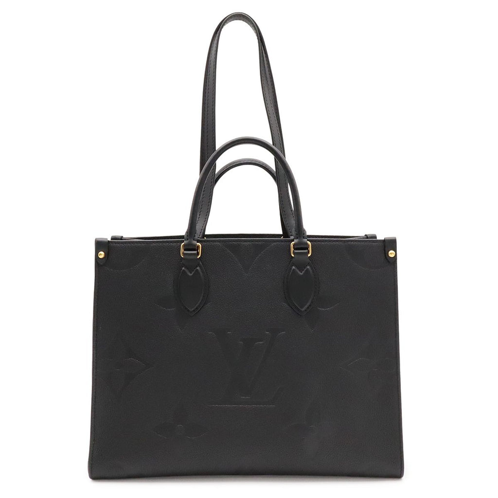 Louis Vuitton Monogram Empreinte on the Go MM Tote 2-Way Shoulder Noir Black