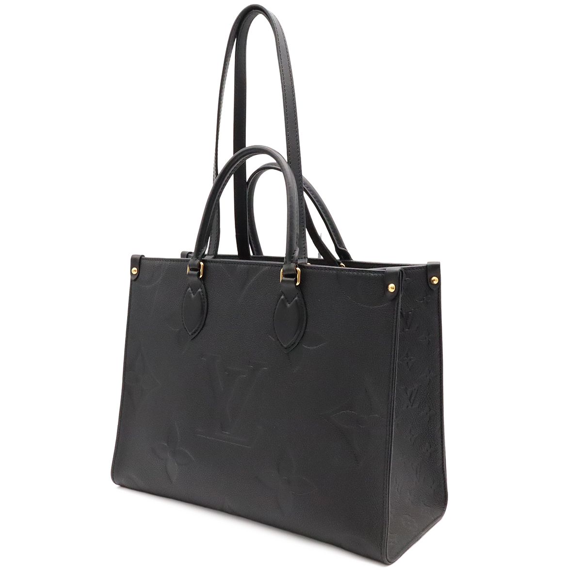 Louis Vuitton Monogram Empreinte on the Go MM Tote 2-Way Shoulder Noir Black — view 2
