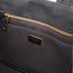 Prada Canapa Tote 2-Way Shoulder Bag Canvas Nero Black Gold — view 8