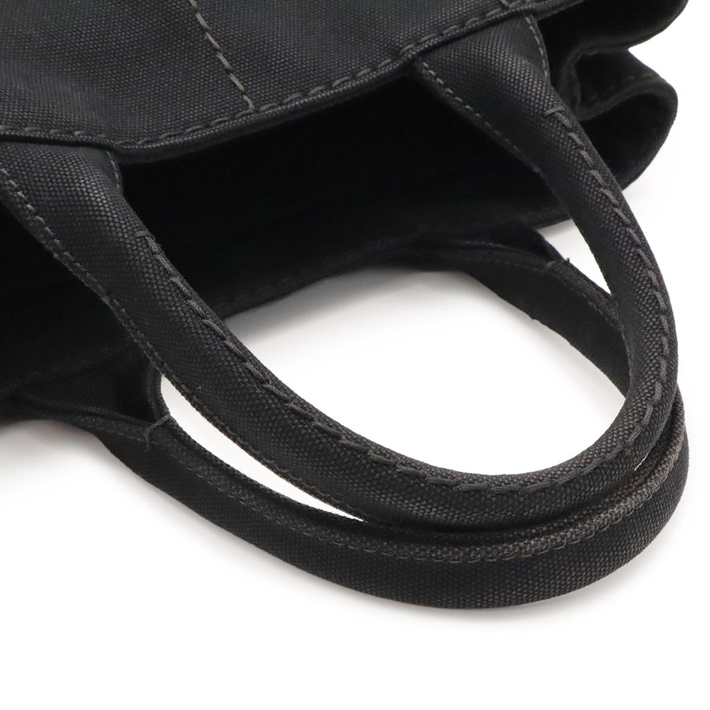 Prada Canapa Tote 2-Way Shoulder Bag Canvas Nero Black Gold — view 4