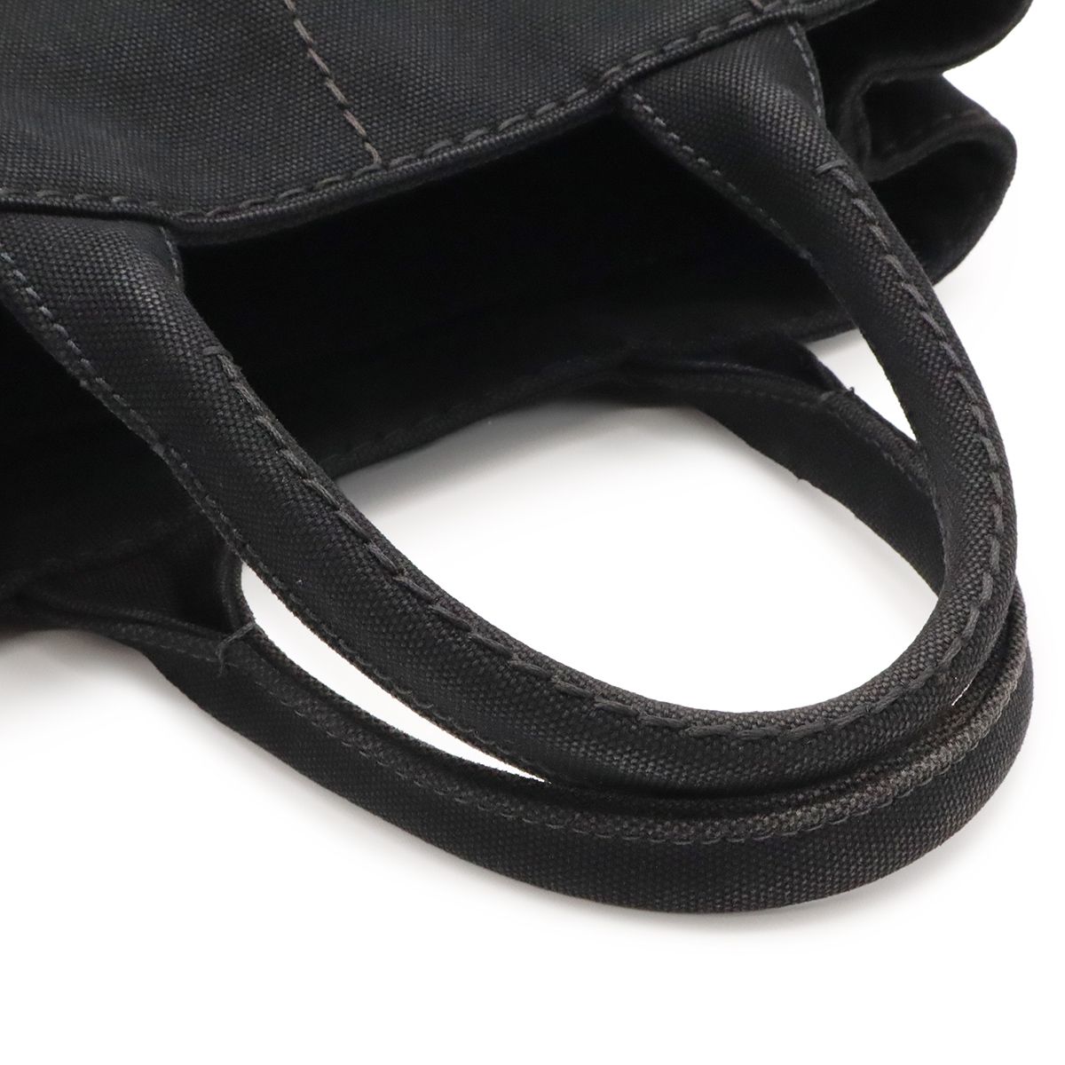 Prada Canapa Tote 2-Way Shoulder Bag Canvas Nero Black Gold — view 4