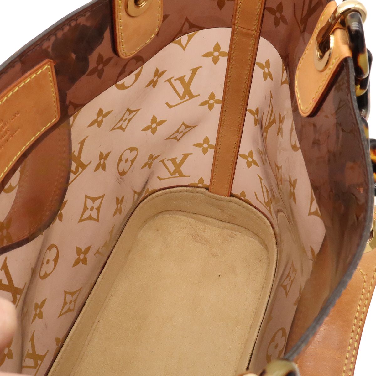 Louis Vuitton Monogram Vinyl Cabas Ambre PM Tote Shoulder Bag Plastic Chain — view 7