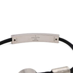 Louis Vuitton Bracelet LV Space Logo Plate Metal Noir Black Silver — view 5