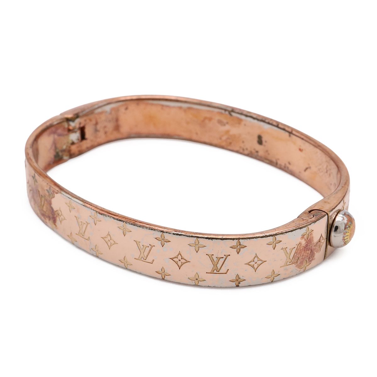 Louis Vuitton Cuff Nanogram Bangle Bracelet Pgp Pink Gold #short Sleeve