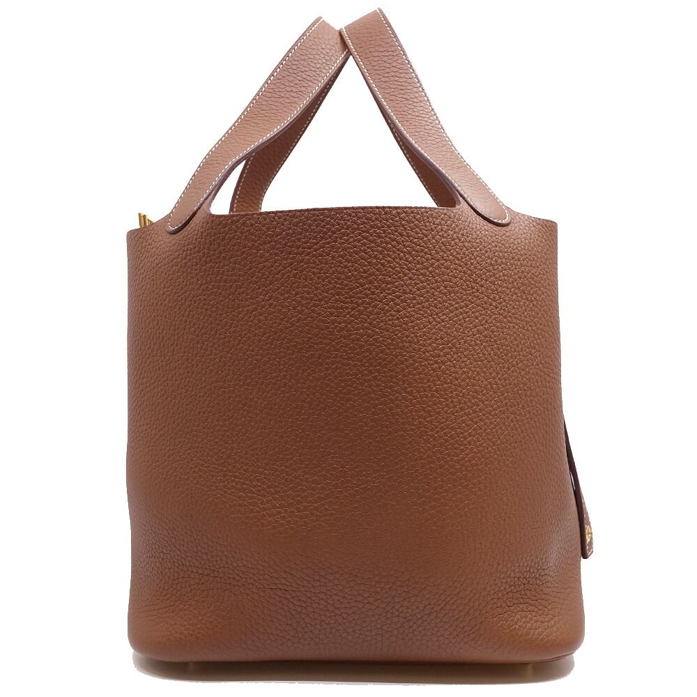 Hermes Picotin Lock MM Brown Taurillon Clemence GD Handbag Bag
