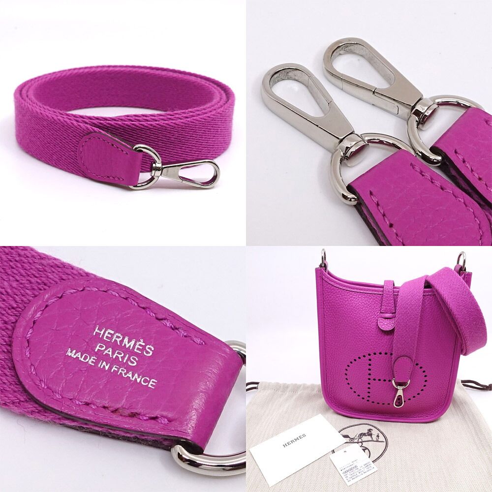 Hermes Evelyne TPM 16 Amazon Magnolia Taurillon Clemence Silver Shoulder Bag — view 8