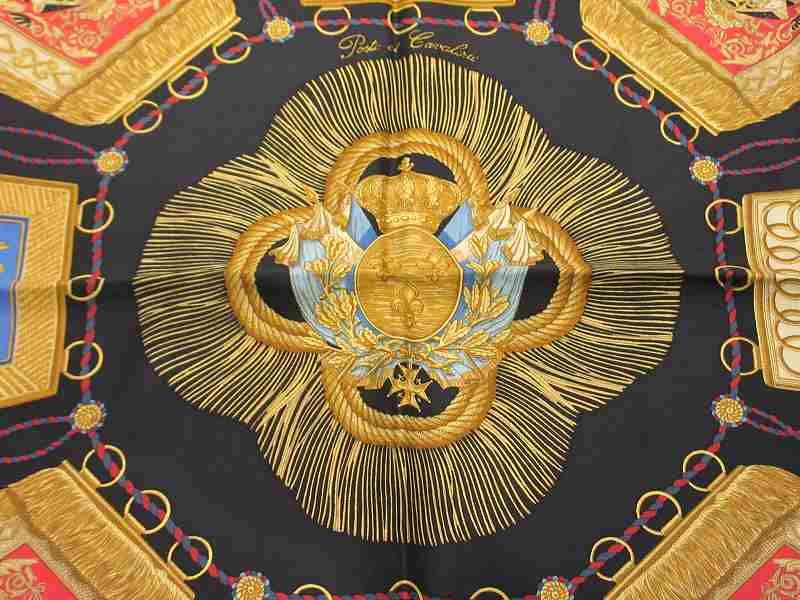 Hermes Scarf Carre 90 Saber Decorative Bag Posteet Cavalerie Black — view 3