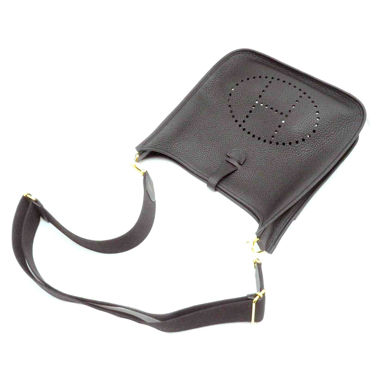 Hermes Evelyne Iiipm Black Shoulder Bag Taurillon Clemence Stamp — view 4
