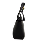 Prada Medium Leather Tote Calfskin Black Gold — view 6