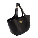 Prada Medium Leather Tote Calfskin Black Gold — view 4