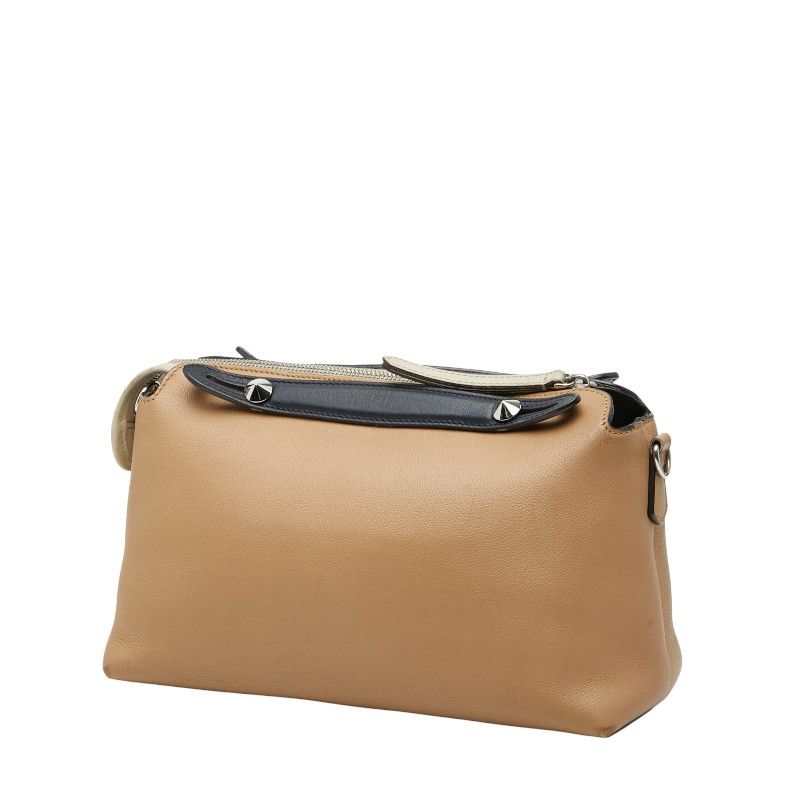 Fendi by the Way Medium Shoulder Bag Beige Black Leather — view 2