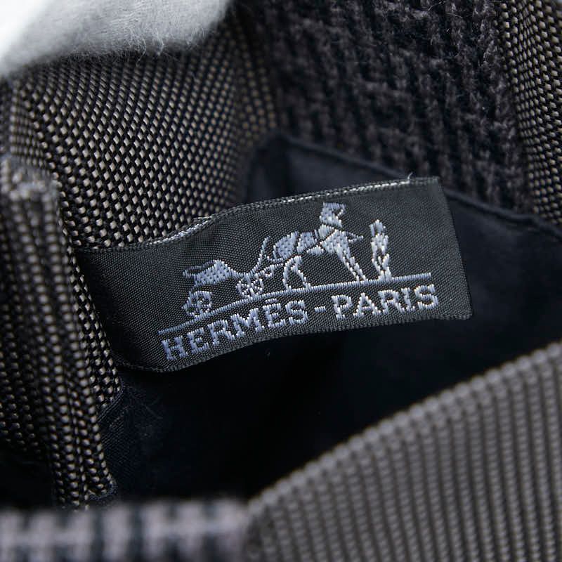 Hermes Herline Crossbody Shoulder Bag Pochette Gray Canvas — view 7