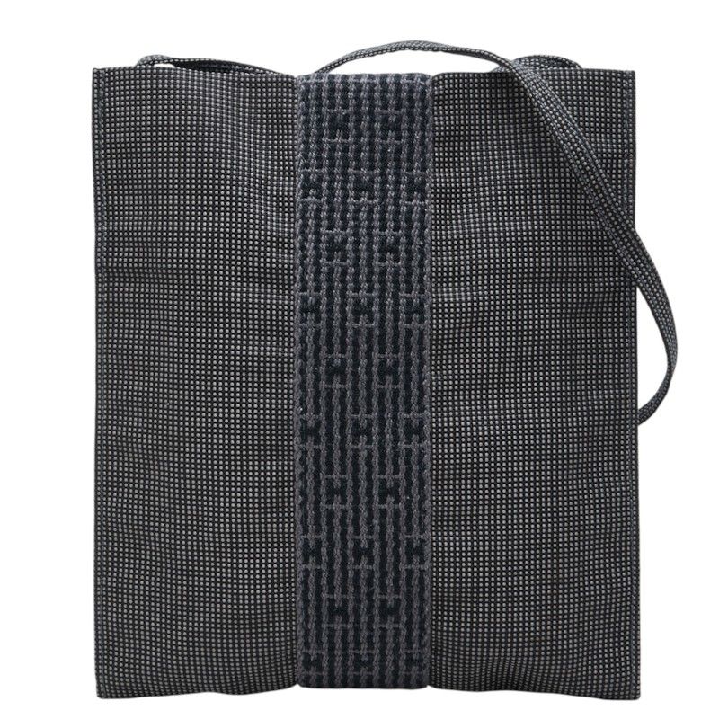 Hermes Herline Crossbody Shoulder Bag Pochette Gray Canvas