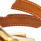 Hermes Kelly Double Tour T3 Ivory White Leather Plated Bracelet — view 4