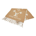 Louis Vuitton Monogram Echarpe Reykjavik Scarf Brown Beige Cashmere
