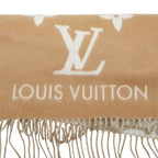 Louis Vuitton Monogram Echarpe Reykjavik Scarf Brown Beige Cashmere — view 4