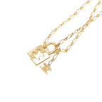 Celine Triomphe Padlock Necklace Gold Plated