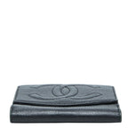 Chanel CC Logo Bifold Wallet Black Caviar Leather — view 3