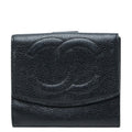 Chanel CC Logo Bifold Wallet Black Caviar Leather