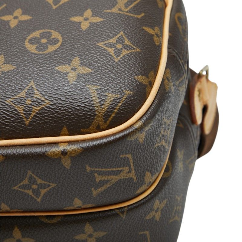 Louis Vuitton Monogram Reporter PM Crossbody Shoulder Bag Brown Leather — view 4