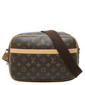 Louis Vuitton Monogram Reporter PM Crossbody Shoulder Bag Brown Leather