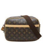 Louis Vuitton Monogram Reporter PM Crossbody Shoulder Bag Brown Leather