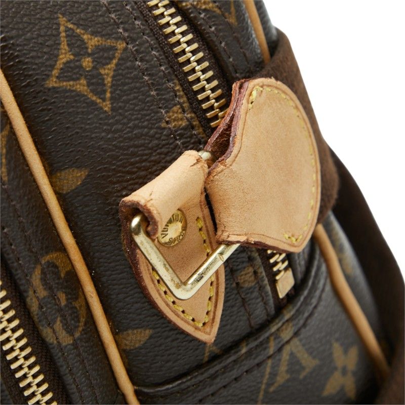 Louis Vuitton Monogram Reporter PM Crossbody Shoulder Bag Brown Leather — view 8