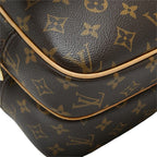 Louis Vuitton Monogram Reporter PM Crossbody Shoulder Bag Brown Leather — view 5