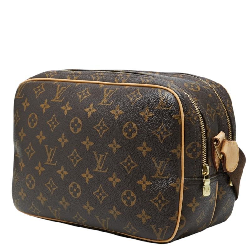 Louis Vuitton Monogram Reporter PM Crossbody Shoulder Bag Brown Leather — view 2