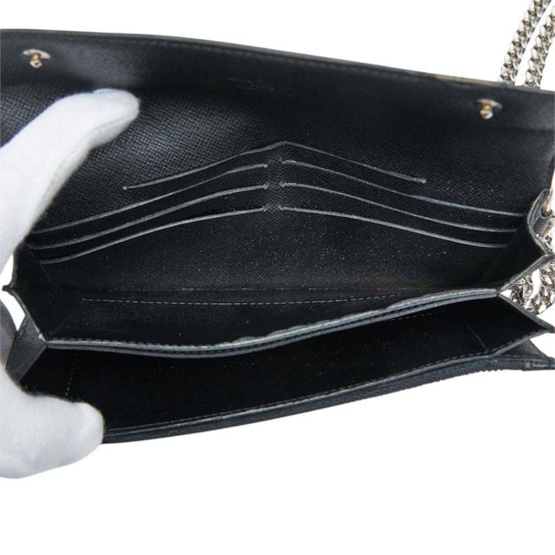 Louis Vuitton Damier Graphite Portefeuille Accordion Wallet Chain Black Leather — view 7