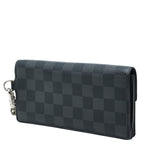 Louis Vuitton Damier Graphite Portefeuille Accordion Wallet Chain Black Leather — view 2