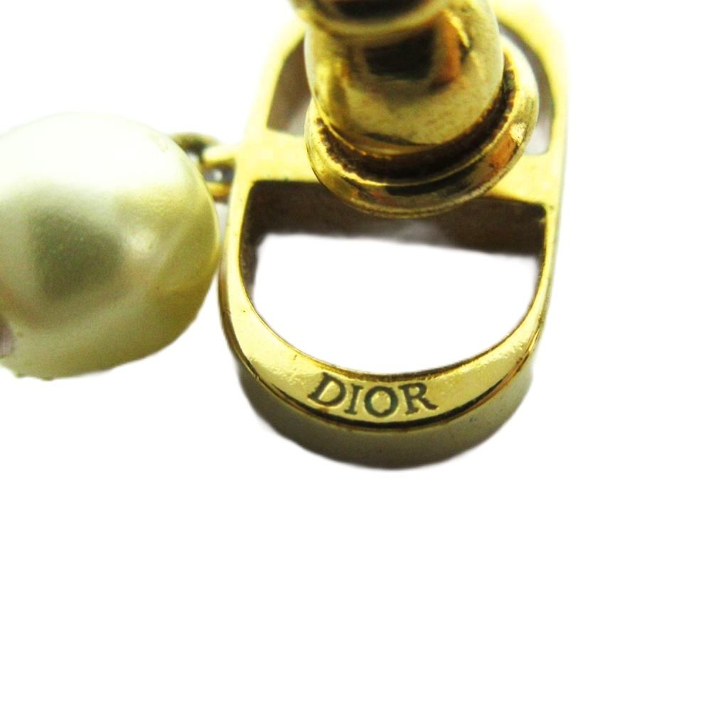 Dior Earrings CD Logo Faux Pearl Gold — view 5