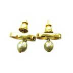 Dior Earrings CD Logo Faux Pearl Gold — view 3