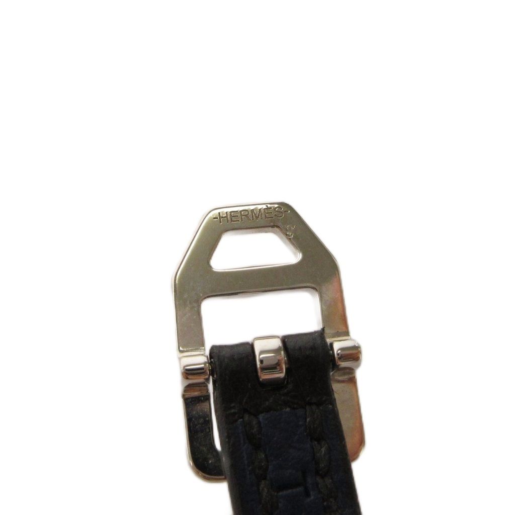Hermes Paddock Double Tour Leather Bracelet T4 S FS Stamp Black Navy — view 5