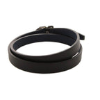 Hermes Paddock Double Tour Leather Bracelet T4 S FS Stamp Black Navy — view 3